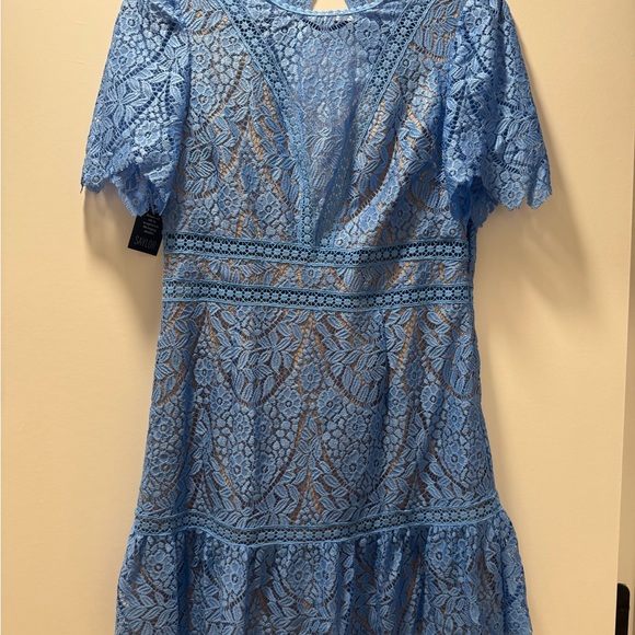 REVOLVE Dresses & Skirts - REVOLVE Blue Lace Fit & Flare Mini Dress